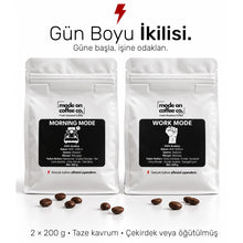 Görseli Galeri görüntüleyiciye yükleyin, Mode On Coffee Gün Boyu İkilisi: Morning Mode ve Work Mode 200 g kahve paketleri