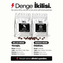 Görseli Galeri görüntüleyiciye yükleyin, Denge İkilisi bilgi kartı: Relax ve Genius Mode menşei, tadım notları ve omni kavurma bilgisi