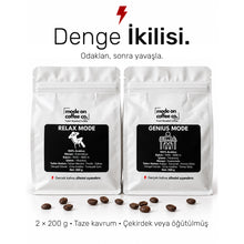 Görseli Galeri görüntüleyiciye yükleyin, Mode On Coffee Denge İkilisi: Relax Mode ve Genius Mode 200 g kahve paketleri
