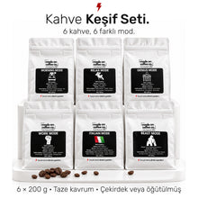 Görseli Galeri görüntüleyiciye yükleyin, Mode On Coffee Kahve Keşif Seti: Morning, Relax, Genius, Work, Italian ve Beast Mode 200 g kahve paketleri
